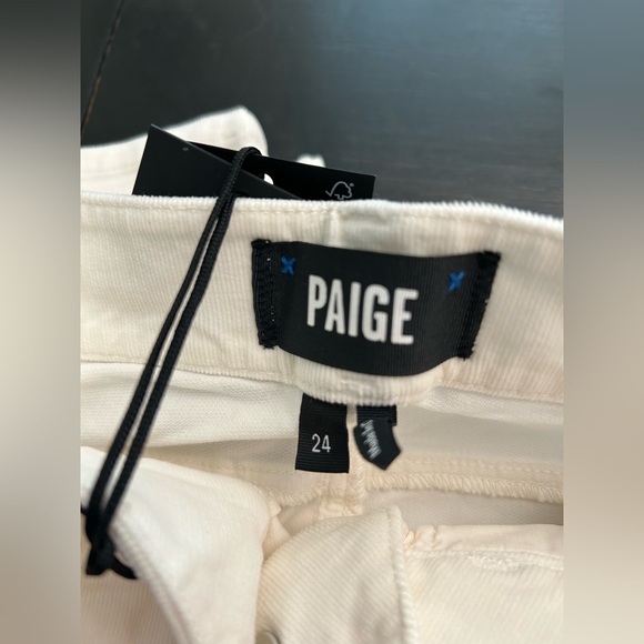 New Paige Cindy High Rise Ankle Straight Corduroy Jeans in Ecru - Picture 11 of 11
